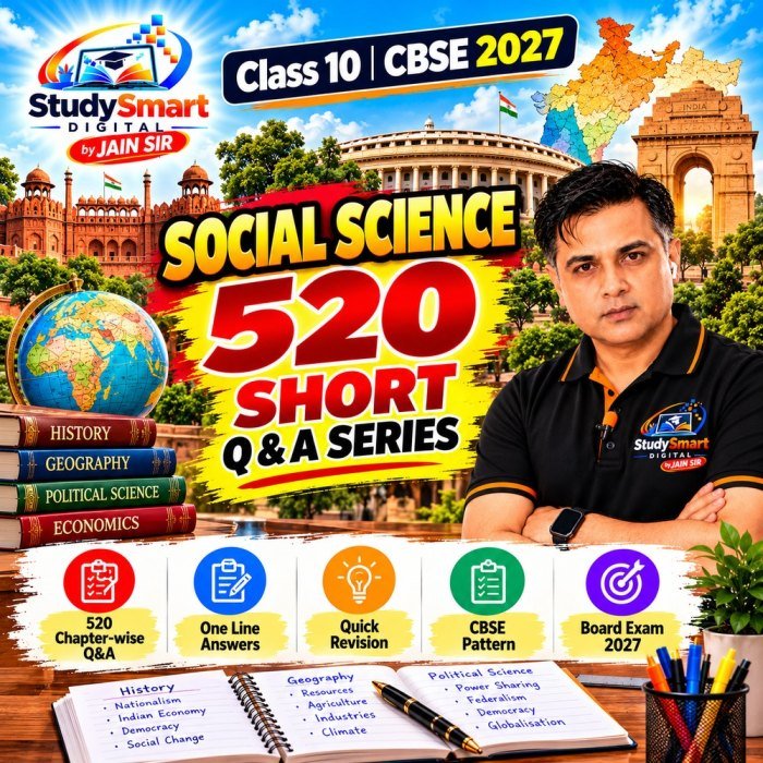 Class 10 SST - 520 Short Q&A (One Line Answers) Board 2027