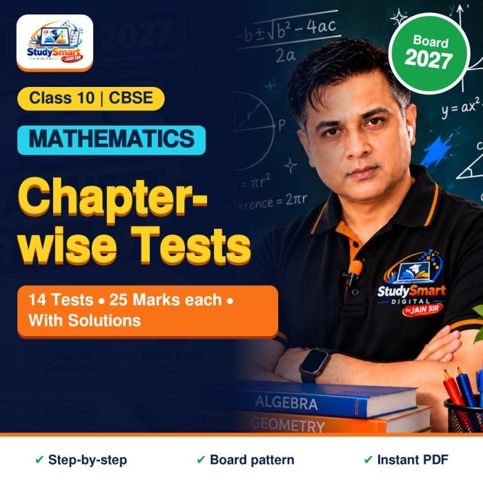 Class 10 Maths - 14 Chapter-wise Mock Tests CBSE 2027